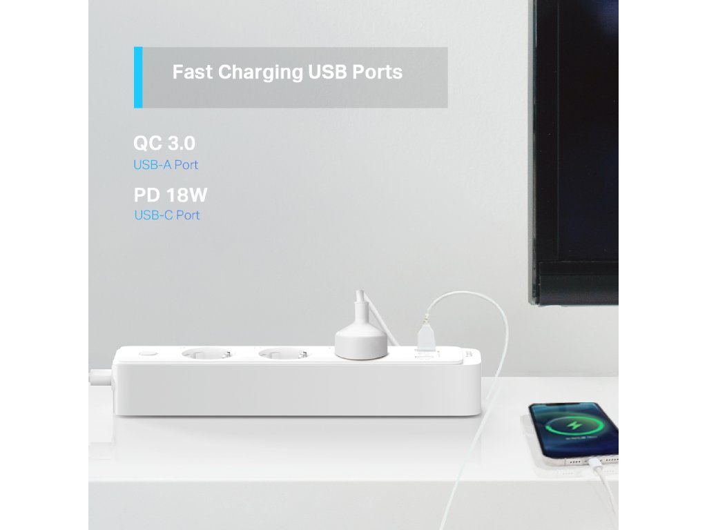 Smart produžni kabel  TP-LINK TAPO P300/3uticna mesta/bela